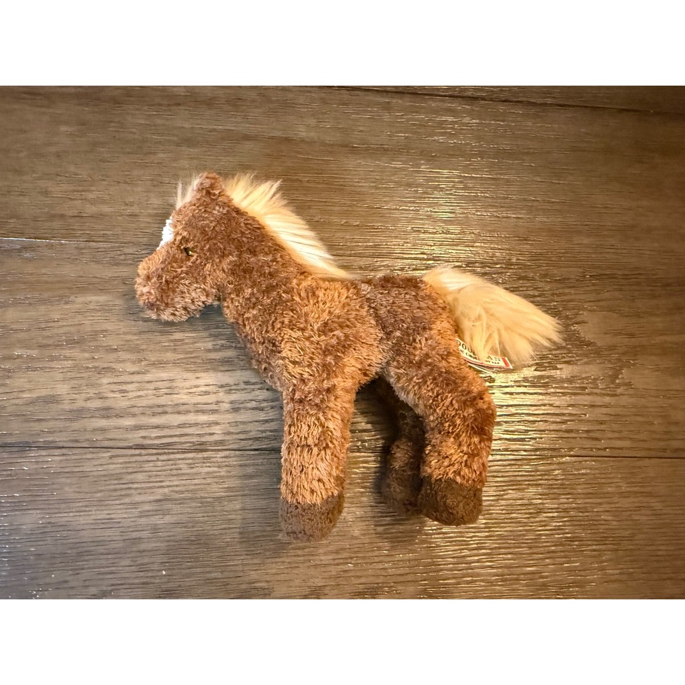 Douglas Horse Plush Unisex 9" Brown Shaggy Stuffed Animal Pony White Blaze